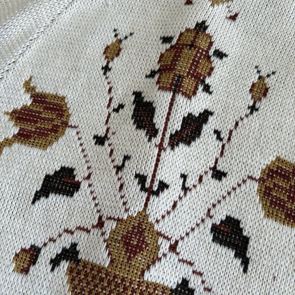 VTG 70's JC Penney Sweater Poncho Cape Women's Dutch Fall One Size Boho Academia - Picture 10 of 13